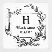 モノグラムの枝とパピルス ラベル (デザイン2)