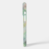 モノグラムの格子柄パステルグリーン灰色の黄色ティール(緑がかった色) Case-Mate iPhoneケース (裏面 / 左)