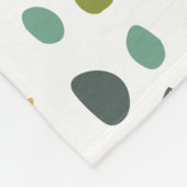 モノグラムの植物の花と葉 フリースブランケット (角)