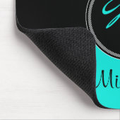 モノグラムの水の白黒のダマスク織のマウスパッド マウスパッド (コーナー)