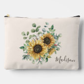 モノグラムの水彩ヴィンテージひま素朴わり アクセサリーポーチ (正面)