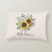 モノグラムの水彩ヴィンテージひま素朴わり アクセントクッション (裏面)