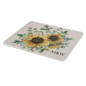 モノグラムの水彩ヴィンテージひま素朴わり カッティングボード (角)