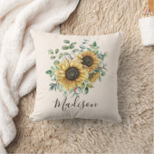 モノグラムの水彩ヴィンテージひま素朴わり クッション (ブランケット)