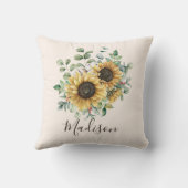 モノグラムの水彩ヴィンテージひま素朴わり クッション (裏面)