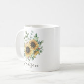 モノグラムの水彩ヴィンテージひま素朴わり コーヒーマグカップ (正面左)