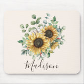 モノグラムの水彩ヴィンテージひま素朴わり マウスパッド (正面)