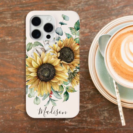 モノグラムの水彩ヴィンテージひま素朴わり Case-Mate iPhoneケース