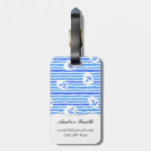 モノグラムの水彩画のいかりパターン1 ラゲッジタグ (裏面縦)