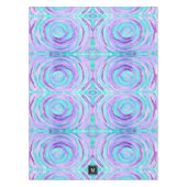 モノグラムの水彩画の絵を描かれる紫色のターコイズの渦巻 テーブルクロス (正面)