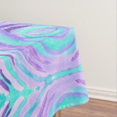 モノグラムの水彩画の絵を描かれる紫色のターコイズの渦巻 テーブルクロス (インサイチュ)