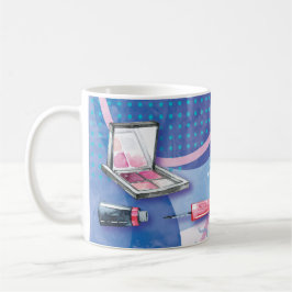 モノグラムの水彩画は芸術家のスタイリストの唇を構成します コーヒーマグカップ