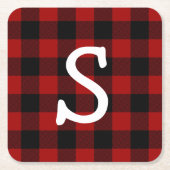 モノグラムの水牛 スクエアペーパーコースター (正面)