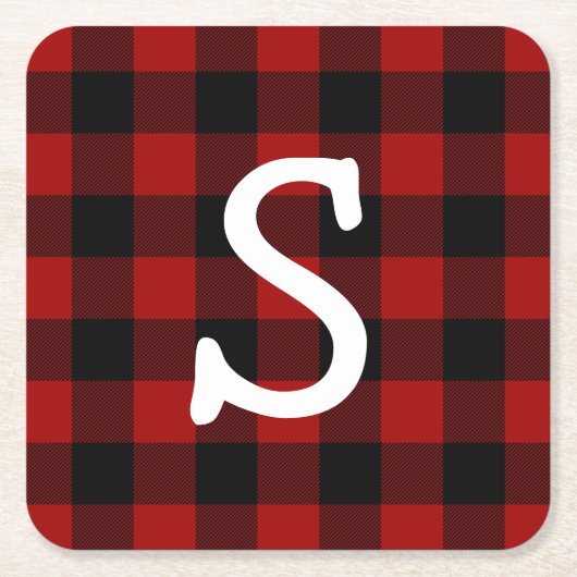 モノグラムの水牛 スクエアペーパーコースター (正面)