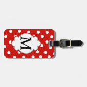 モノグラムの水玉模様の荷物のラベル ラゲッジタグ (正面横)