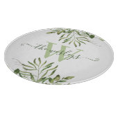 モノグラムの水色葉裁断板 カッティングボード (角)