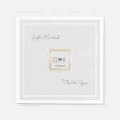 モノグラムの淡い色の結婚病 スタンダードカクテルナプキン (正面)