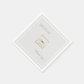 モノグラムの淡い色の結婚病 スタンダードカクテルナプキン (角)