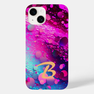 モノグラムの深いピンクホログラフィックグリッター Case-Mate iPhone 14ケース
