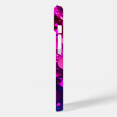 モノグラムの深いピンクホログラフィックグリッター Case-Mate iPhoneケース (裏面 / 左)