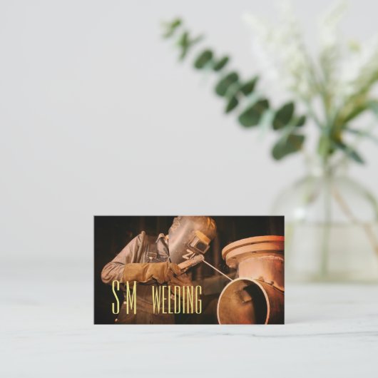 モノグラムの溶接 名刺 (スタンド正面)