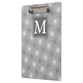 モノグラムの灰色の円パターン クリップボード (左)
