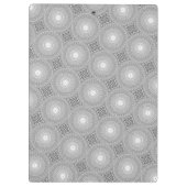 モノグラムの灰色の円パターン クリップボード (裏面)