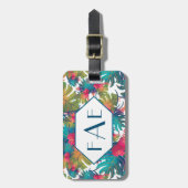 モノグラムの熱帯花の荷物のラベル ラゲッジタグ (正面縦)