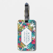 モノグラムの熱帯花の荷物のラベル ラゲッジタグ (裏面縦)