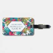 モノグラムの熱帯花の荷物のラベル ラゲッジタグ (裏面横)