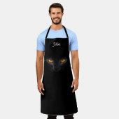 モノグラムの猫 エプロン (着用した状態)