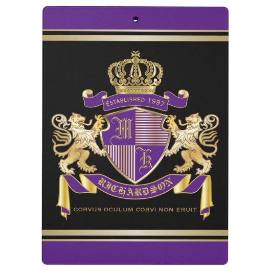 モノグラムの王冠の紋章あなた自身の紋章付き外衣を作って下さい クリップボード (裏面)