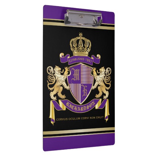 モノグラムの王冠の紋章あなた自身の紋章付き外衣を作って下さい クリップボード (右)