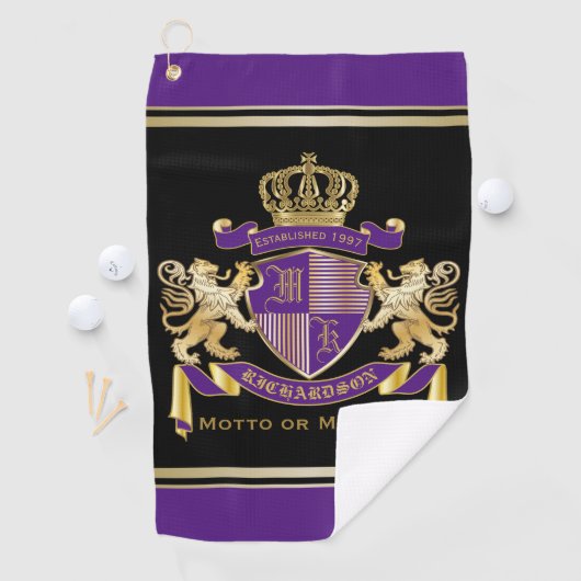 モノグラムの王冠の紋章あなた自身の紋章付き外衣を作って下さい ゴルフタオル (インサイチュ)