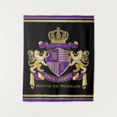 モノグラムの王冠の紋章あなた自身の紋章付き外衣を作って下さい タペストリー (正面)