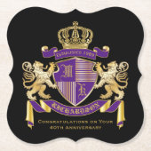 モノグラムの王冠の紋章あなた自身の紋章付き外衣を作って下さい ペーパーコースター (正面)