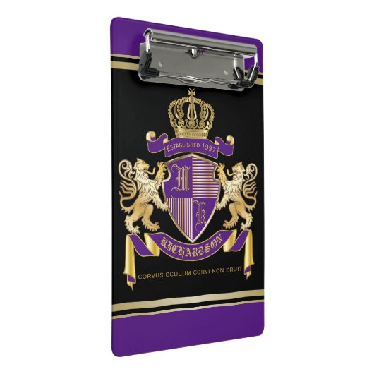 モノグラムの王冠の紋章あなた自身の紋章付き外衣を作って下さい ミニクリップボード (アングル)