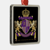 モノグラムの王冠の紋章あなた自身の紋章付き外衣を作って下さい メタルオーナメント (右)