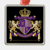 モノグラムの王冠の紋章あなた自身の紋章付き外衣を作って下さい メタルオーナメント (正面)