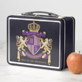 モノグラムの王冠の紋章あなた自身の紋章付き外衣を作って下さい メタルランチボックス (インサイチュ)