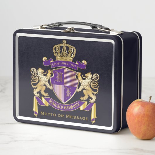 モノグラムの王冠の紋章あなた自身の紋章付き外衣を作って下さい メタルランチボックス (インサイチュ)