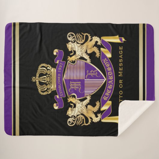 モノグラムの王冠の紋章あなた自身の紋章付き外衣を作成して下さい シェルパブランケット (正面(横))