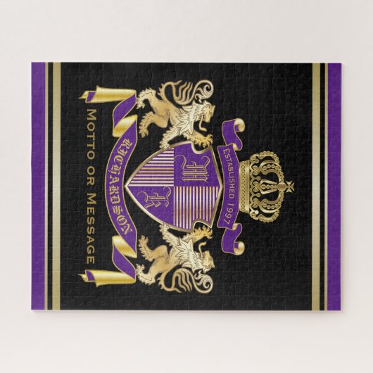 モノグラムの王冠の紋章あなた自身の紋章付き外衣を作成して下さい ジグソーパズル (横)