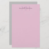 モノグラムの現代的な手書き名前イニシャル 便箋 (正面/裏面)