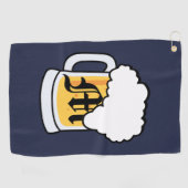 モノグラムの生ビールのマグ ゴルフタオル (横)