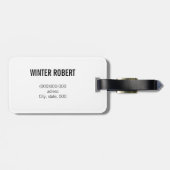 モノグラムの白エレガント金ゴールド絵を描ストライプの箔 ラゲッジタグ (裏面横)