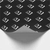モノグラムの白黒カスタムパタモダンーン ラッピングペーパー (角)