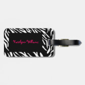 モノグラムの白黒シマウマのストライプの荷物のラベル ラゲッジタグ (裏面横)