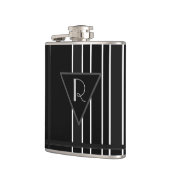 モノグラムの白黒ストライプの フラスク (左)