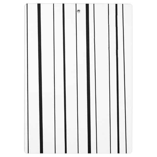 モノグラムの白黒水玉模様とストライプ クリップボード (裏面)